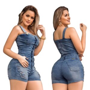 1622096925564.jpg Plus Size Elegance Cotton Jeans Woman Ladies Short Romper