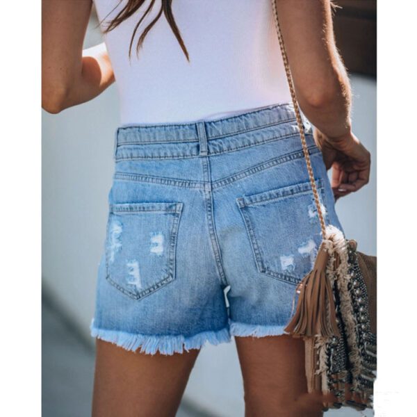 1622966910209.jpg Fringed Denim Shorts Ripped Stitching Ladies Jeans Shorts Women