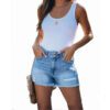 1622966910210.jpg Fringed Denim Shorts Ripped Stitching Ladies Jeans Shorts Women