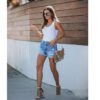 1622966910211.jpg Fringed Denim Shorts Ripped Stitching Ladies Jeans Shorts Women