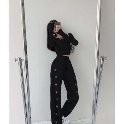 1623723840704.jpg New Love High Waist Drawstring Pants Loose Drawstring