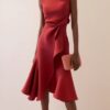 2026 Summer Women's New European And American Sleeveless Solid Color Fashion Versatile Temperament Round Neck Dress