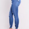High waist stretch slim pencil feet pants
