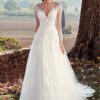 1716790228435472384.jpg High U-neck Lace Long Sleeve A- Line Long Tail Simple Wedding Dress