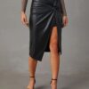 1719191616645894144.jpg Women's Split Mid-length Hot Girl Leather Hip Skirt