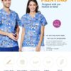 1742357084894269440.jpg Printed Surgical Gown Polyester Cotton Short Sleeve Doctor Nurses' Uniform Children's Beauty Salon Split Suit