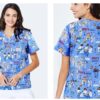 1742357086337110016.jpg Printed Surgical Gown Polyester Cotton Short Sleeve Doctor Nurses' Uniform Children's Beauty Salon Split Suit