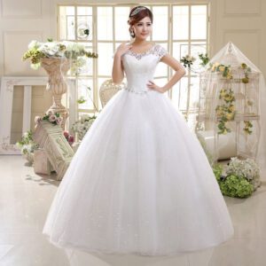 1875303412_1864637727.jpg 2021Wedding Dress Lace Shoulder Slim Fit Big Code