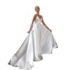 European And American-style Deep V-neck Strap Satin Light Wedding Dress
