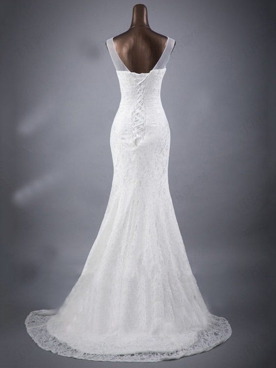 1944386628100.jpg Lace slim and thin double shoulder tail wedding dress