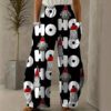 Christmas Wide-leg Pants Spring And Autumn Womens Straight-leg Casual Trousers