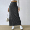 Slit Long Sheath Skirt Women's High Elastic
