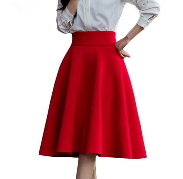 1e074a45-de33-4592-9712-818e5b5d7199.jpg New All-match Umbrella High Waist Mid-length Skirt
