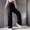 2026 Cross-Border Beltless High-Waisted Wide-Leg Pants Straight Loose Elegant Work Pants Casual Women's Clothing
