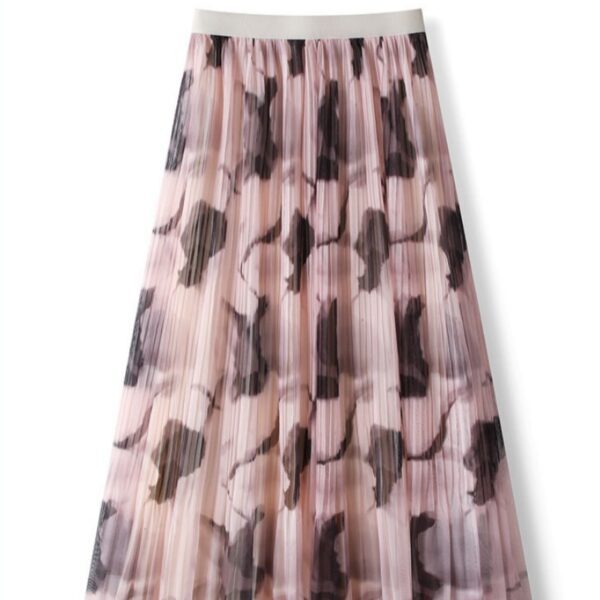 22015199-8c17-49d4-9366-720bb02c2ae6.jpg Women's Casual Ink-print Pleated Skirt