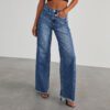 225180ac-18df-4dcb-9e20-d2b36dde40d2.jpg Fashion High Waist Jeans With Pockets Comfortable Slim Fit Straight Wide-leg Pants Womens Clothing
