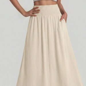 Loose-fit Flared Midi Skirt For Women