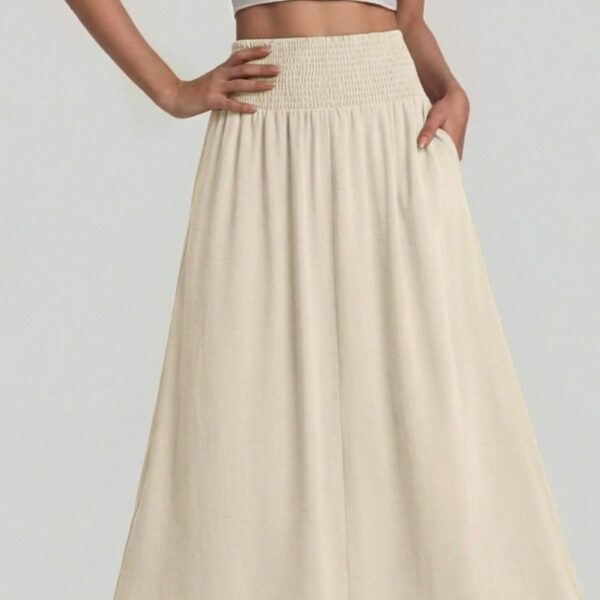 Loose-fit Flared Midi Skirt For Women