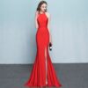 2389516167808.jpg Bride toast clothing new fashion long red fishtail hanging neck wedding banquet evening dress