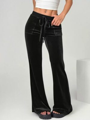 23eafa10-6cb4-424b-ac3d-3d86db0840ad.jpg 2026 Autumn And Winter European And American Women's Micro Flared Pants For Commuting, Slimming And Casual Flared Pants, Velvet Hanging Pants