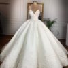 2402100243450328500.jpg Deep V-neck Sexy Lace Floor-length Wedding Dress Romantic Aura Dignified Wedding Banquet Welcome New Spring