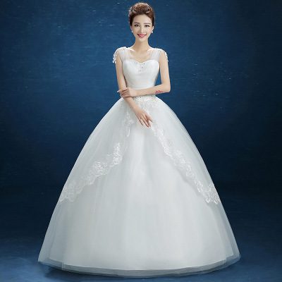 2409752811_1019178779.400x400.jpg Summer New Wedding Dress, Korean Simple Shoulder Uniform Show Thin Bride Married One Word Shoulder Dress