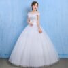 Wedding dress new bride married Korean style Qi thin one word shoulder wedding tail shoulder spring and summer models