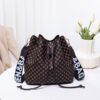 Printed Bucket Bag PU Multi Layer Soft Leather Women's Fashion Simple Shoulder Bag Fashion Women's Crossbody Bag