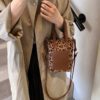 Women's Crossbody Bag Autumn And Winter Retro Leopard Print Shoulder Bag Anime New Versatile Suede Phone Bag