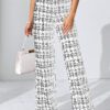 2025 Summer European And American Cross-Border Amazon Popular Women's Fashion Casual Plaid Print Trousers