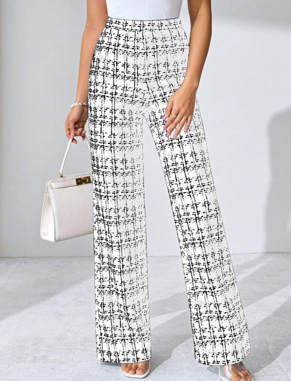 2025 Summer European And American Cross-Border Amazon Popular Women's Fashion Casual Plaid Print Trousers