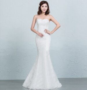 2691392363238.jpg Sequined lace waist fishtail wedding dress