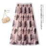 27da6c06-4091-4adc-aa17-7a28483a0c8a.jpg Women's Casual Ink-print Pleated Skirt