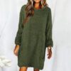 New Style Loose Long-sleeved Plush Sweater Dress