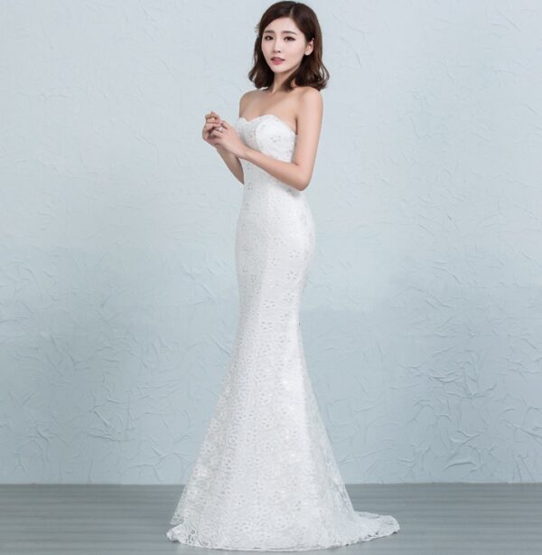 2834697717275.jpg Sequined lace waist fishtail wedding dress