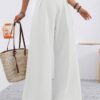 2025 European And American Cross-Border Amazon Autumn Women's New Pocket High-Waisted Fashion Versatile Wide-Leg Pants Long Pants Commuting
