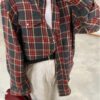 Amazon Ozon Cross-Border Women's Shirt Retro Style Loose 2025 Spring Autumn Winter Plaid Long-Sleeve Pocket Shirt Versatile