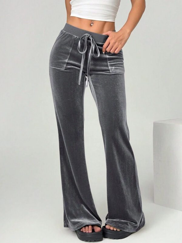 2026 Autumn And Winter European And American Women's Micro Flared Pants For Commuting, Slimming And Casual Flared Pants, Velvet Hanging Pants