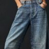 2a252413-c59d-42e8-90a2-b6f5165ac56c.jpg High Stretch Mid-Rise Barrel Jeans Fashion Wide Leg Shape Women Casual Baggy Mid Waist Denim Jeans