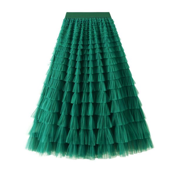 2a97a357-5366-4589-a05d-fe625c0ae198.jpg Cake Skirt Women's White Gauze Skirt Pleated Skirt