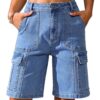 2c2a6ae9-9a6d-424f-a85e-2519e9d1739b.jpg High-waisted Denim Capri Shorts For Women