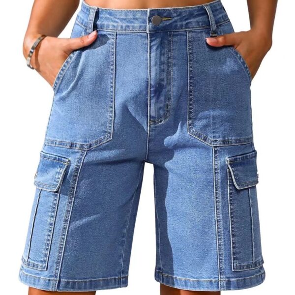 2c2a6ae9-9a6d-424f-a85e-2519e9d1739b.jpg High-waisted Denim Capri Shorts For Women