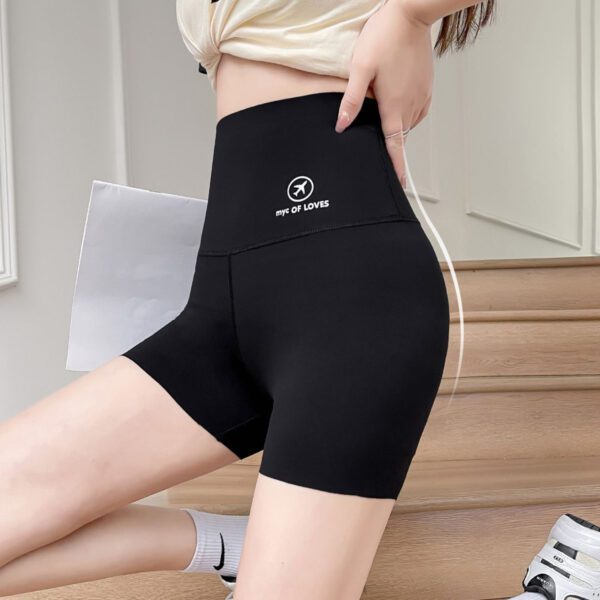 Women's Summer Leggings For Wearing Out, Shark Pants, High-Waist Hip-Lifting Trendy Yoga Shorts, Ultra-Thin Breathable Base Safety Shorts-black