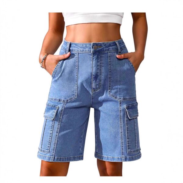 2cbcf2c4-ba02-4a88-8ec4-2e1bbfb68479.jpg High-waisted Denim Capri Shorts For Women