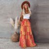 Bohemian Style Loose Casual High Waist Long Skirt