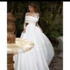 Raglan Sleeve Long Sleeve White Tutu Skirt Satin Wedding Dress