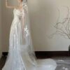 2ea587c6-99e3-4f3c-be14-f8b0c4a757fe.jpg Satin Lace Wedding Veil Tube Top Fishtail Wedding Dress