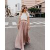 Women fashion casual skirt girls high Waist long skirts