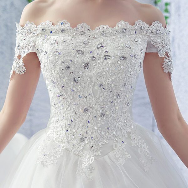 33479336-29eb-48c0-a446-7697e45d25a1.jpg Wedding Dress Bride One-shoulder Trailing French Veil Hepburn Female