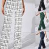 2025 Summer European And American Cross-Border Amazon Popular Women's Fashion Casual Plaid Print Trousers
